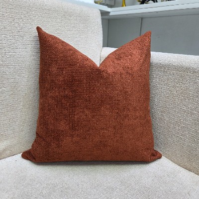 Dark rust orange throw pillow cover 