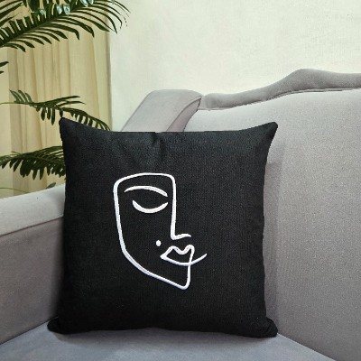 Art face throw pillow cover locally 