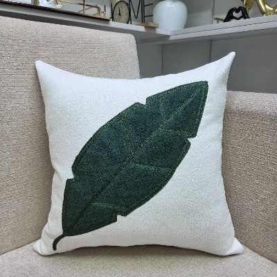 Art leave squre pillow cover (Green)