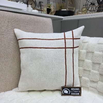 Art lines pillow cover burnt orange 