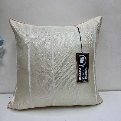 Beige satin classy pillow cover 