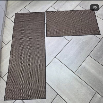Black and brown kitchen mats 