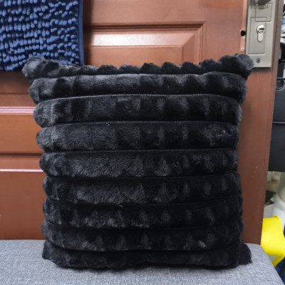 Black far throw pillow cover 