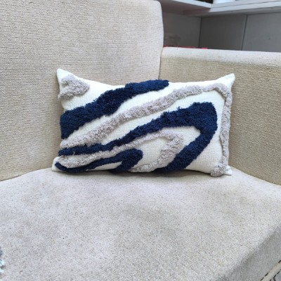 Blue and white woven resctangle 