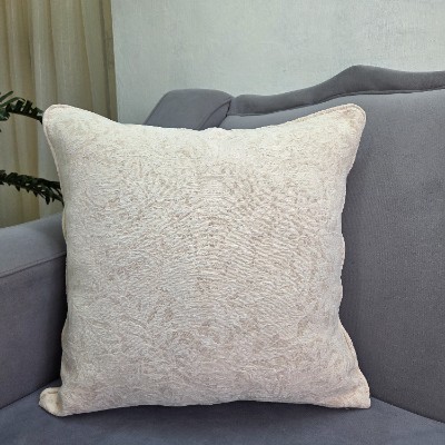 E_Beige floral pillow cover  50*50cm