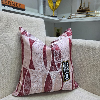 E_Maroon pattern pillow covers 50*50cm