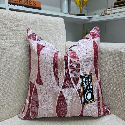 E_Maroon pattern pillow covers 
