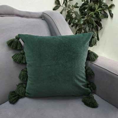 Emerald green throw pillow cover 