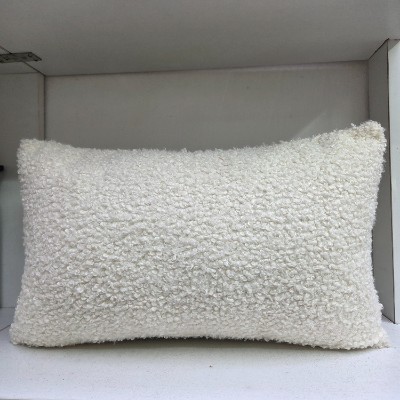 Faux cream rectangle pillow cover 