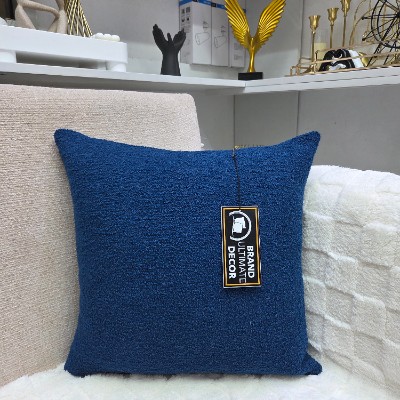 Faux heavy torquise blue pillow cover 