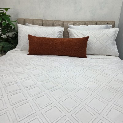 Faux long bed burnt orange pillow cover