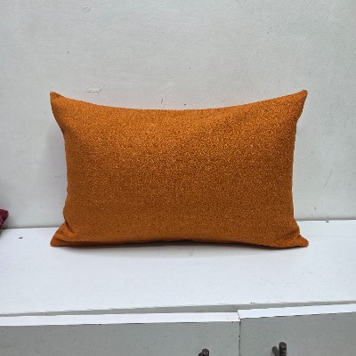 Faux orange rectangle pillow cover 