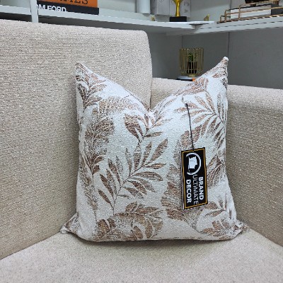 G_ Flower brown throw pillow cover 