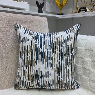 G_ Heavy  Jacquard torquise pillow cover 
