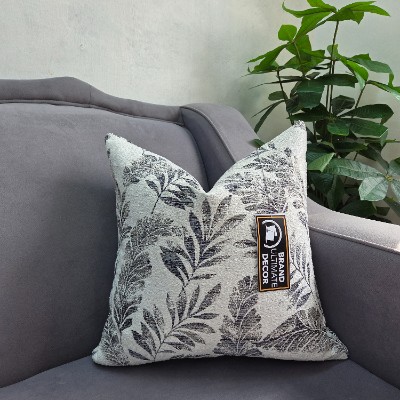 G_Flower  grey pillow cover 