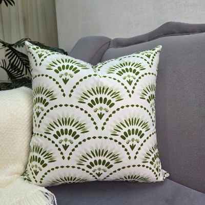 Green bloom 50*50 pillow cover 