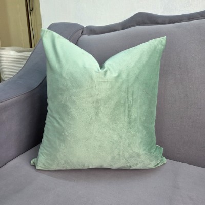 Light green velvet pillow cover 