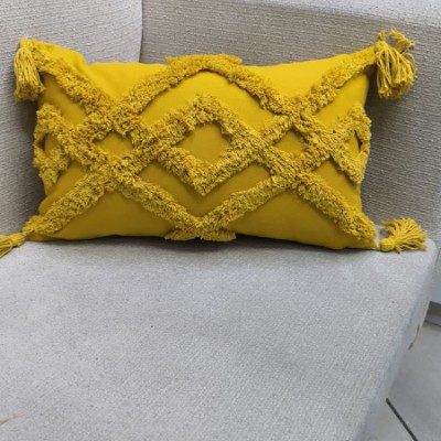 mustered yellow rectangle woven
