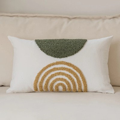 N shape green shade pillow cover rectangle 