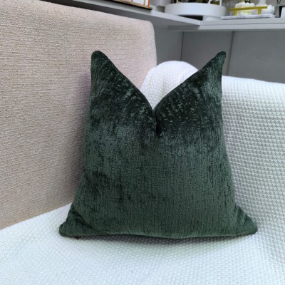 Olive green velvet pillow cover