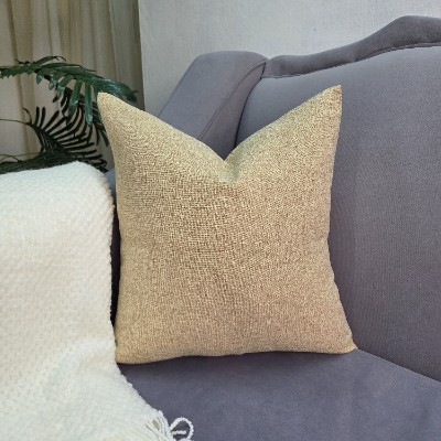 Plain beige import pillow cover