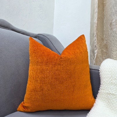 Plain deep orange pillow cover 