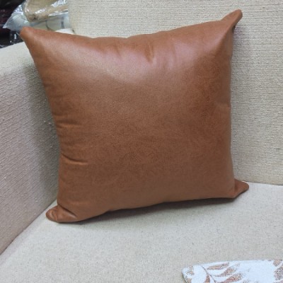 Pu leather brown l pillow cover