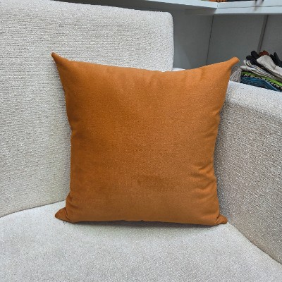 Soft velvet burnt orange pillow cover 