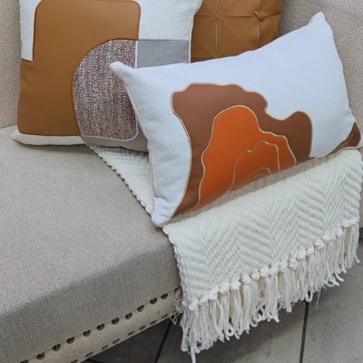 Special  fabric with leather cover  rectangle 