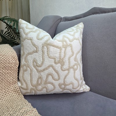 Spiral beige pillow cover 