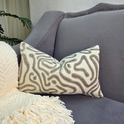 Spiral grey rectangle pillow cover 