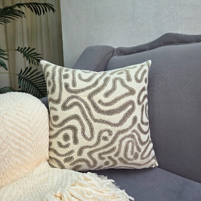 Spiral grey squre  pillow cover 