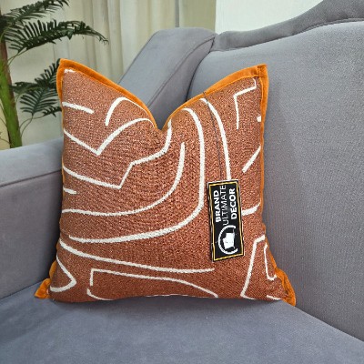 Spiral orange dark throw pillow cover 