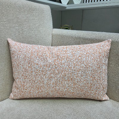 Ta white and orange  rectangle pillow cover 