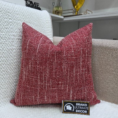 Ta_maroon with a touch of white pillow cover