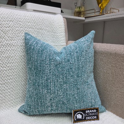 Ta_torquise with a touch of white pillow cover