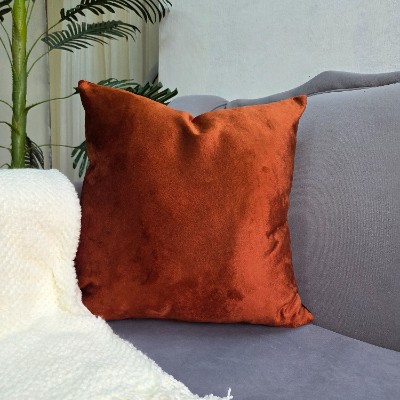 Velvet maroon throw pillow cover 