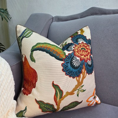 Vintage floral pillow cover canvas 