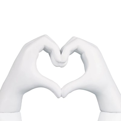 White hand heart 