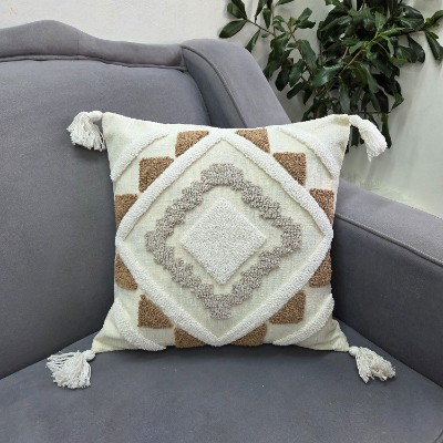 Woven Diamonshape pillow cover 