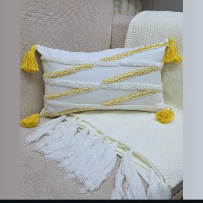 Woven x shape rectangle pillow 