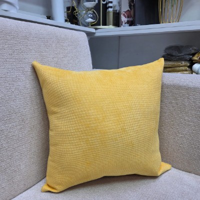 Yellow plain patterned  velvet 